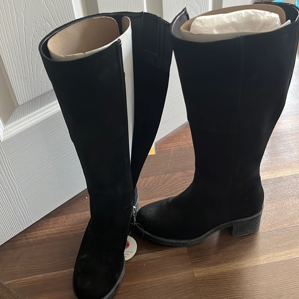 NWT waterproof leather knee high boots